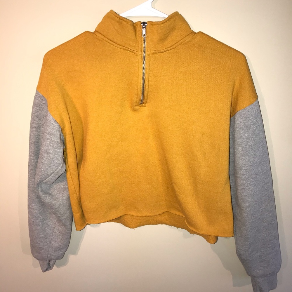 Forever 21 Yellow & Grey Quarter Zip